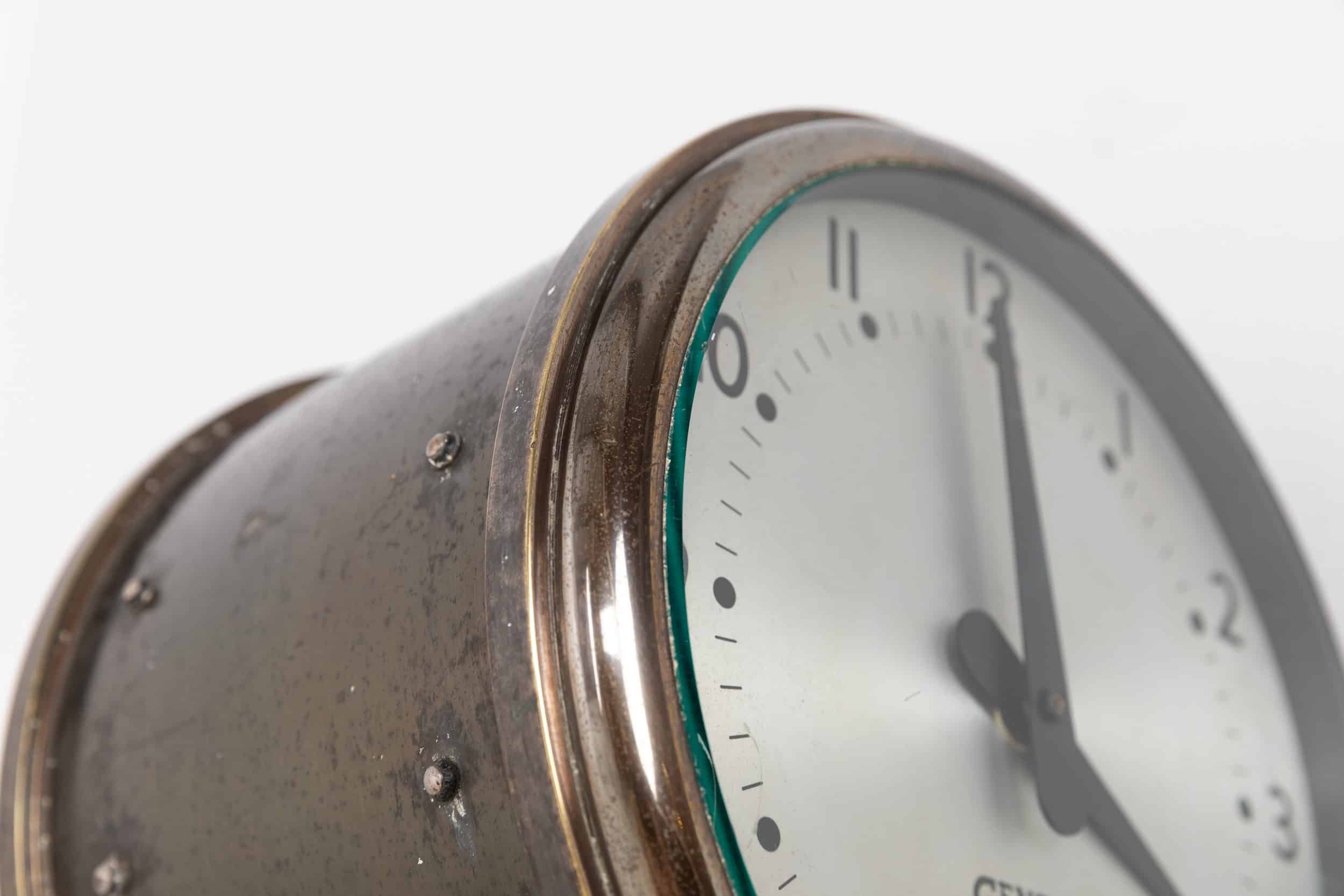 Brass Double Sided Gents of Leicester Clock — Antiques Workshop